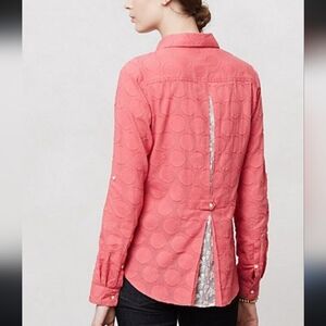 Anthropologie Isabella Sinclair Lacework Popover hot pink Lightweight blouse